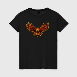 Полёт совы – Женская футболка хлопок с принтом купить со скидкой в -20%