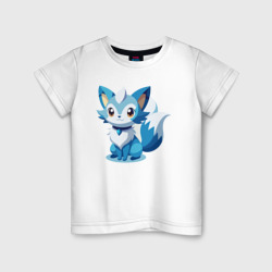 Синий лисенок – Детская футболка хлопок с принтом купить со скидкой в -20%