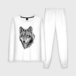 Женская пижама с лонгсливом хлопок Волк