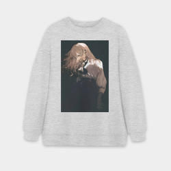 Женский свитшот oversize без начеса хлопок Ведьма и чудовище Гидо