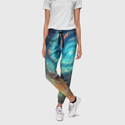 Неоновая далёкая галактика - нейросеть – Женские брюки 3D с принтом купить