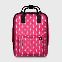 Ярко-розовый в белый горошек – Женский рюкзак 3D с принтом купить
