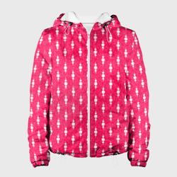 Ярко-розовый в белый горошек – Женская куртка 3D с принтом купить со скидкой в -10%