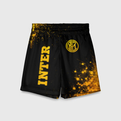 Детские спортивные шорты 3D Inter - gold gradient вертикально
