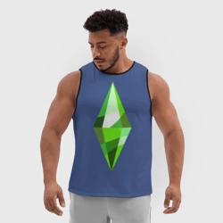 Мужская спортивная майка 3D Ромб sims - фото 2