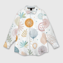 Листья и узоры – Мужская рубашка oversize 3D с принтом купить
