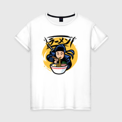 Ramen ninja – Женская футболка хлопок с принтом купить со скидкой в -20%