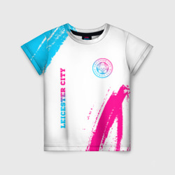 Leicester City neon gradient style вертикально – Детская футболка 3D с принтом купить со скидкой в -33%