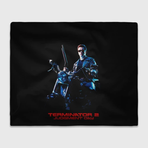 Плед 3D Терминатор на мотоцикле 