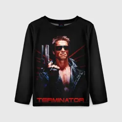 Детский лонгслив 3D Терминатор с пистолетом 