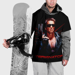 Терминатор с пистолетом  – Накидка на куртку 3D с принтом купить