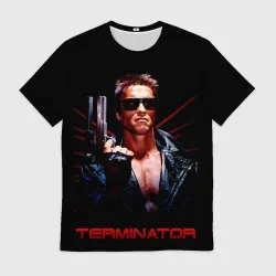 Мужская футболка 3D Терминатор с пистолетом 