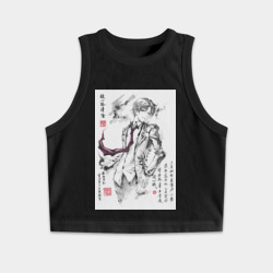 Женская укороченная майка-топ хлопок Киётака Аянокоджи арт