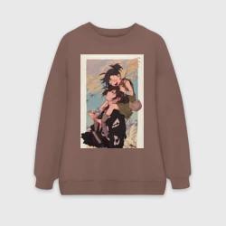 Женский свитшот oversize без начеса хлопок Хяккимару Дороро воин