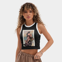 Женская укороченная майка-топ хлопок Хяккимару Дороро воин - фото 2