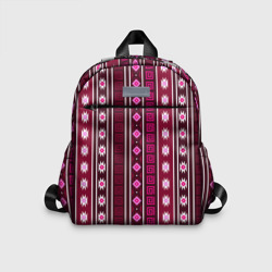 Темно-розовый вертикальный этнический узор – Детский рюкзак 3D с принтом купить со скидкой в -33%