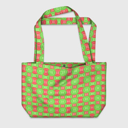 Паттерн с красными и зелеными пуговицами – Пляжная сумка 3D с принтом купить