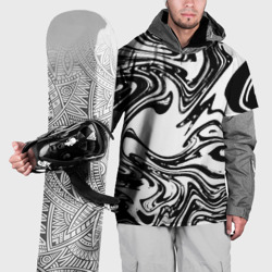 Абстрактная черно-белая – Накидка на куртку 3D с принтом купить