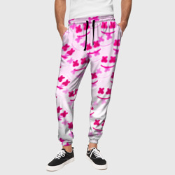 Marshmello pink colors – Мужские брюки 3D с принтом купить