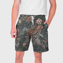 Бохо цветы на сером фоне – Мужские шорты 3D с принтом купить