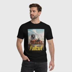 Мужская футболка хлопок Фоллаут на диване  - фото 2