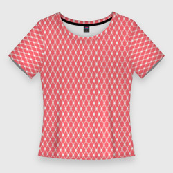 Розовый паттерн сетка – Женская футболка 3D Slim с принтом купить