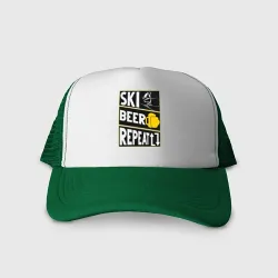 Кепка тракер с сеткой Лыжи и пиво