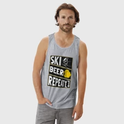 Мужская майка хлопок Лыжи и пиво - фото 2