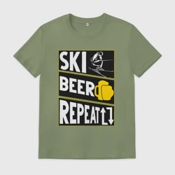 Мужская футболка хлопок Лыжи и пиво