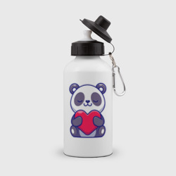 Панда и сердечко – Бутылка спортивная с принтом купить со скидкой в -15%