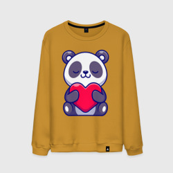 Панда и сердечко – Мужской свитшот хлопок с принтом купить со скидкой в -13%