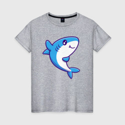 Дружелюбная акула – Женская футболка хлопок с принтом купить со скидкой в -20%