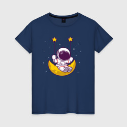 Космические качели – Женская футболка хлопок с принтом купить со скидкой в -20%