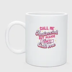 Кружка керамическая Call me antisocial