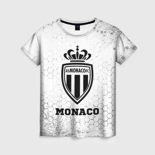Женская футболка с принтом Monaco sport на светлом фоне, вид спереди №1