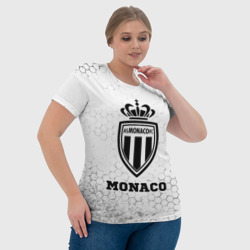 Футболка с принтом Monaco sport на светлом фоне для женщины, вид на модели спереди №4. Цвет основы: белый
