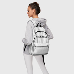 Рюкзак с принтом Valencia sport на светлом фоне посередине для любого человека, вид спереди №4. Цвет основы: белый