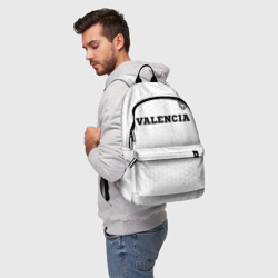 Рюкзак с принтом Valencia sport на светлом фоне посередине для любого человека, вид спереди №2. Цвет основы: белый