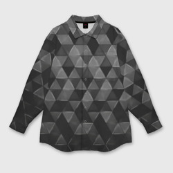 Серые треугольники – Мужская рубашка oversize 3D с принтом купить