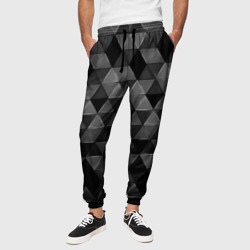 Серые треугольники – Мужские брюки 3D с принтом купить