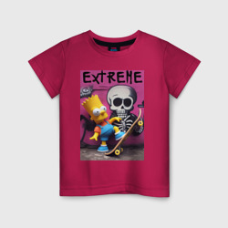 Bart Simpson and skateboard - extreme – Детская футболка хлопок с принтом купить со скидкой в -20%