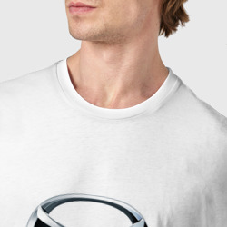 Футболка с принтом Mazda sport brend для мужчины, вид на модели спереди №4. Цвет основы: белый