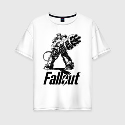 Фоллаут - силовая броня – Женская футболка хлопок Oversize с принтом купить со скидкой в -16%