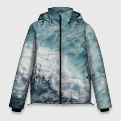 Морская бирюзовая волна – Мужская зимняя куртка 3D с принтом купить