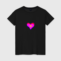 Яркое сердце в точке – Женская футболка хлопок с принтом купить со скидкой в -20%