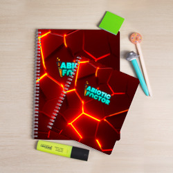 Тетрадь Abiotic Factor логотип на красном неоновом фоне - фото 2