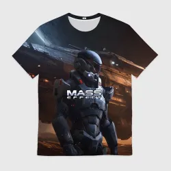 Мужская футболка 3D Mass Effect  game space