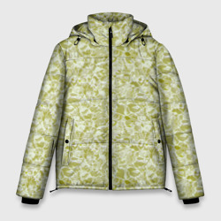 Паттерн светло-зеленые волны – Мужская зимняя куртка 3D с принтом купить