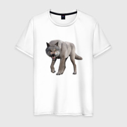 Волк глядит – Мужская футболка хлопок с принтом купить со скидкой в -20%