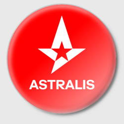 Астралис - белый логотип на красном фоне – Значок с принтом купить
